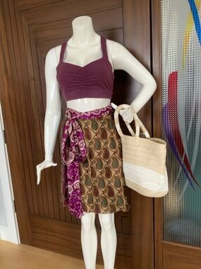 DARN GOOD YARN 100% Silk Wrap Skirt, Sz 4-12, NWT